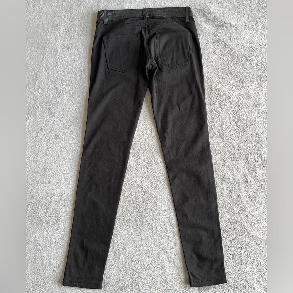 French Connection Leather Paneled Mixed Media Skinny Pants Black Womens Size 4 - Picture 6 of 11